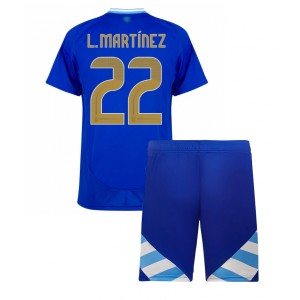 Fotbalové Dres Argentina Lautaro Martinez #22 Dětské Venkovní Oblečení Copa America 2024 Krátký Rukáv (+ trenýrky)